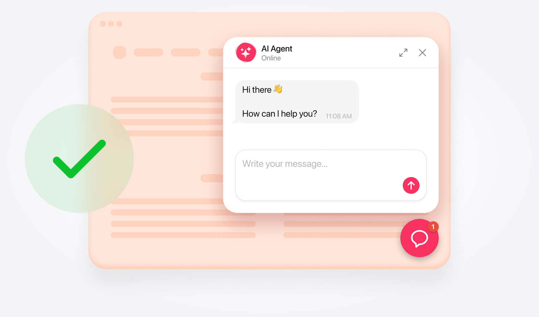 The chatbot live on the page